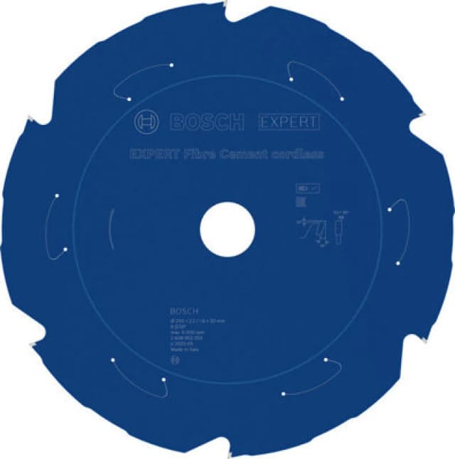 Bosch Expert Fibre Cement Circular Saw Blade 250 X 2.2/1.6 X 30mm T6 2608902203