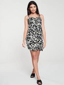 Oasis Daisy Corset Sundress - Black/Multi Black, Size 16, Women