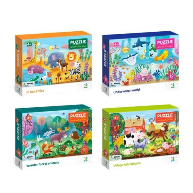 DODO Set of 4in1 60 pc Puzzles Multi unisex One Size