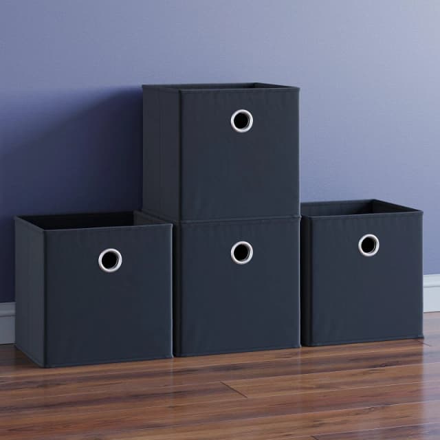 Lassic Vida Designs Durham Cube Storage Basket Set of 4 Black unisex Set of 4