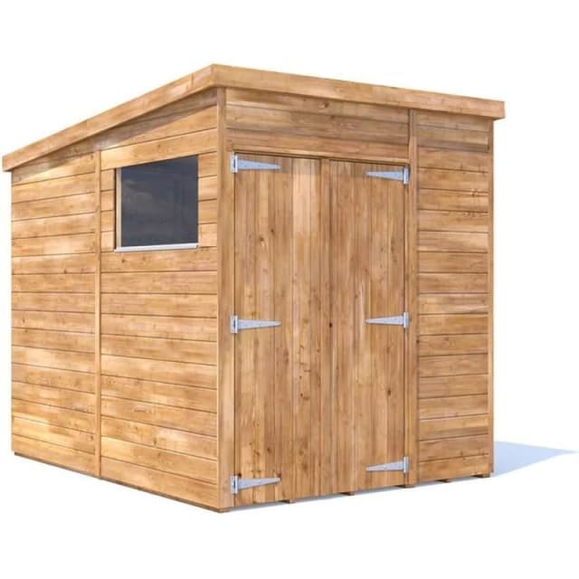 Dunster House Wooden Bike Shed 1.8 X 2.4M (6'x8') 15mm Walls Pent With Window, Superfelt Overlord Modular