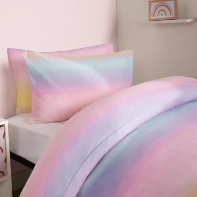 OHS OHS Rainbow Duvet Cover with Pillowcase Quilt Bedding Set Size: Single Multi Single Unisex 5027434171125