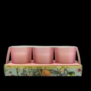 Candlelight Chinoiserie (Set of 3) Wax Filled Candle Pots Aromatic Shea Scent