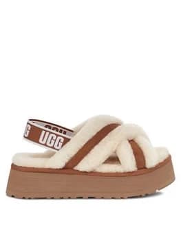 UGG Disco Cross Slide Slippers - Chestnut, Size 7, Women