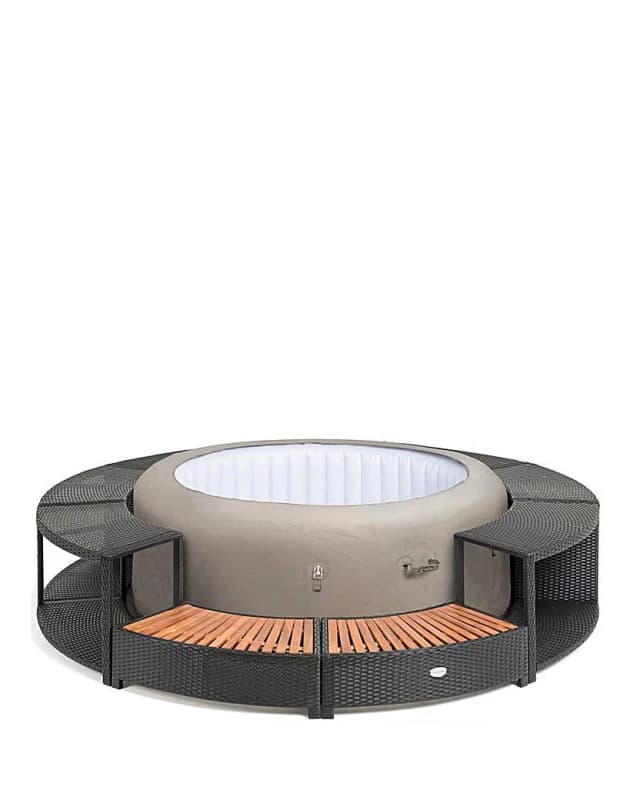 Lay-Z Spa Lay-Z-Spa 180cm Rattan Hot Tub Surround Black - Lay-Z Spa Black SH48701