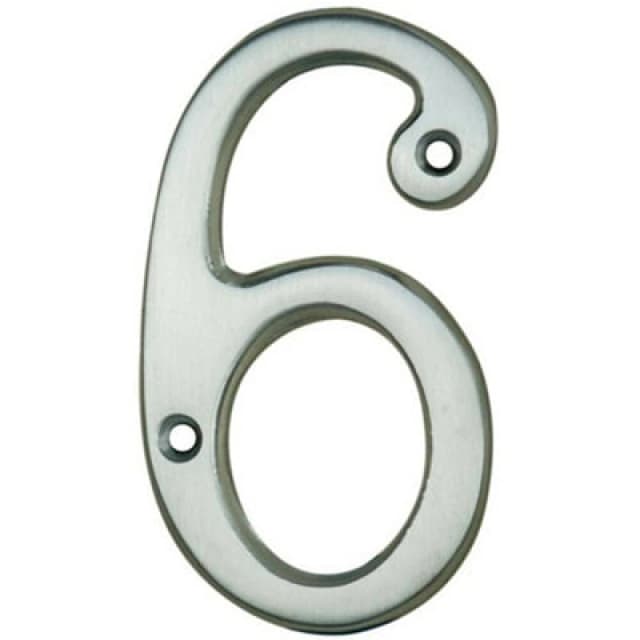 Loops Satin Chrome Door Number 6/9 75mm Height 4mm Depth House Numeral Plaque Multi