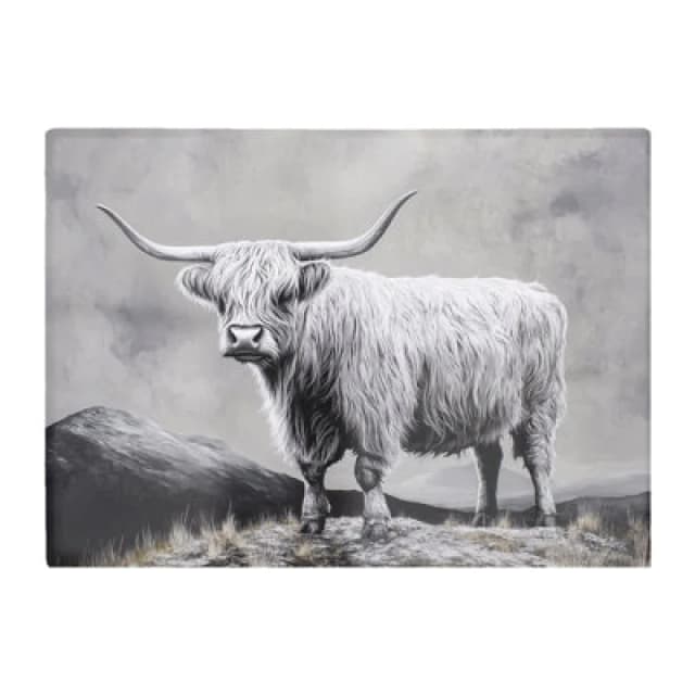 Warren Reed Designer Ice Silver Highland Cow Chopping Board
