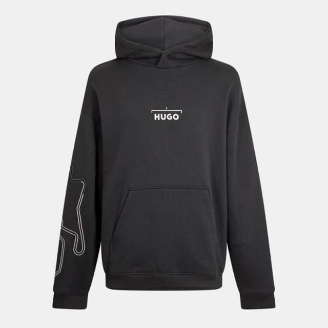 Hugo Racing-Print Hoodie Black male X Small