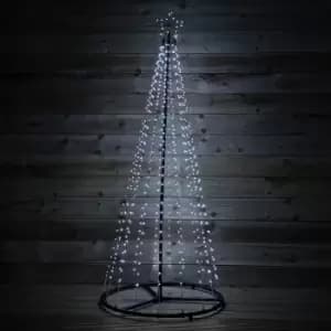 Snowtime - 1.8m Maypole Outdoor Tree with 560 Flashing Wire Lights - White