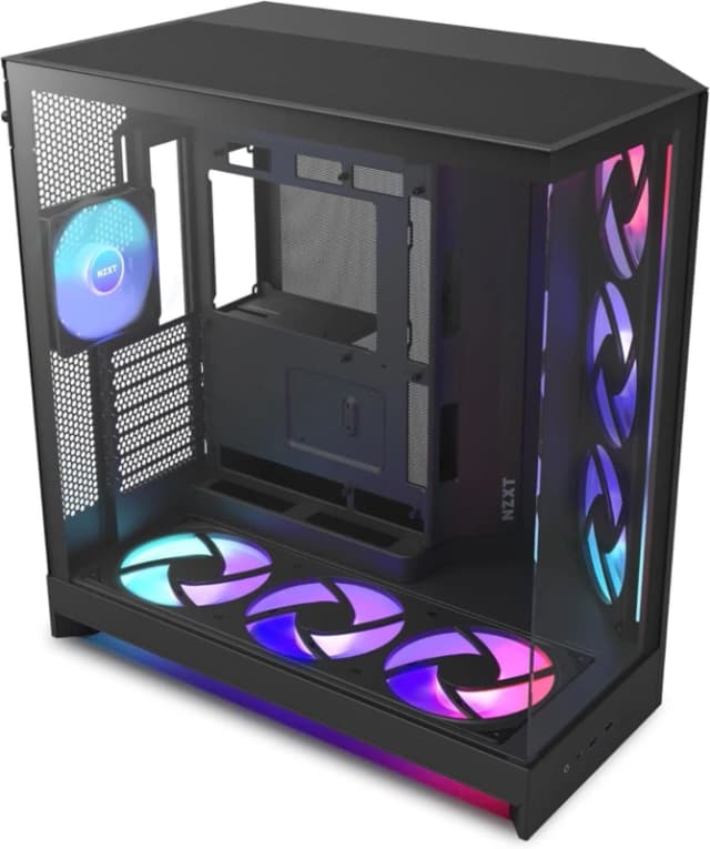 NZXT H9 Air Flow (2025) Large Dual-Chamber Black RGB+ Mid Tower Case - CM-H92FB-P1