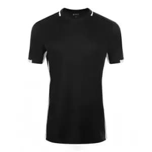SOLS Mens Classico Contrast Short Sleeve Football T-Shirt (M) (Black/White)