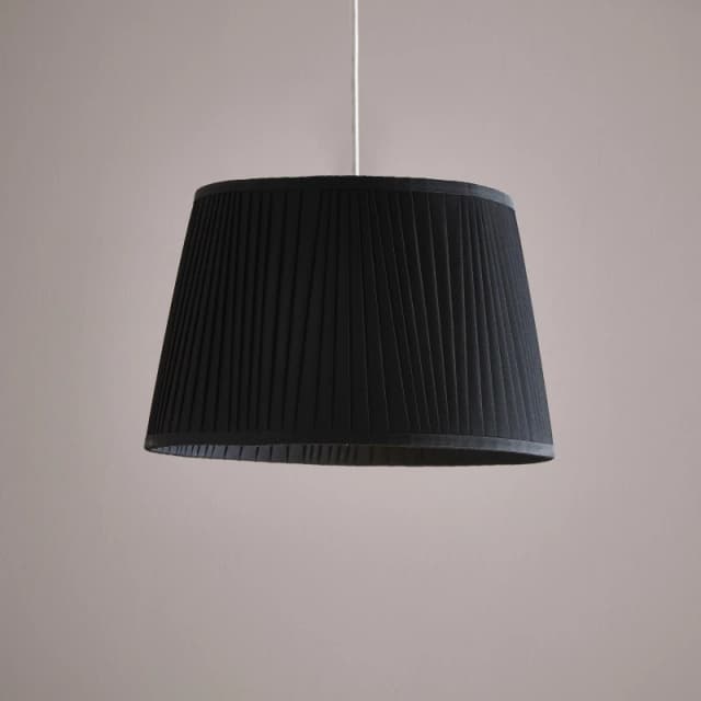 K LIVING 12" Shantung Pleat Light Shade Ceiling Table Lampshade Black Black