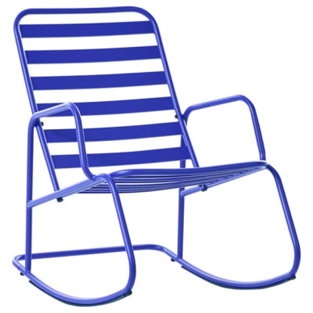 Beliani Garden Rocking Chair Turi Metal Blue