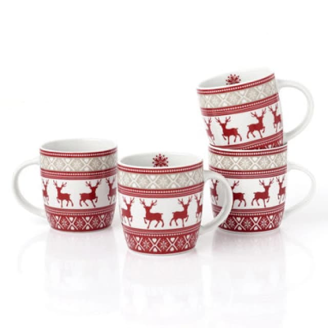 Waterside 4Pc Nordic Reindeer Mug Set 6344