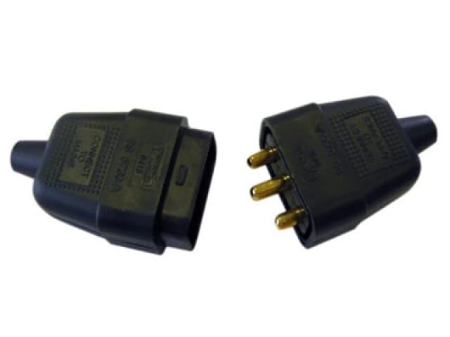 Dencon 9416Bnb 3 Pin Rubber Connector Plug 10A Black Dcn9416Bnb