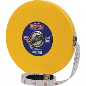 Faithfull Closed ABS Fibreglass Long Tape Measure Imperial & Metric 165ft / 50m 13mm