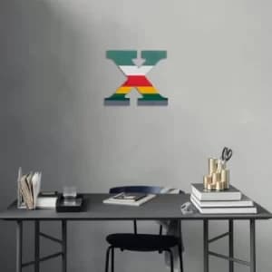 Alphabet X 2 Multicolor Decorative Wooden Wall Accessory