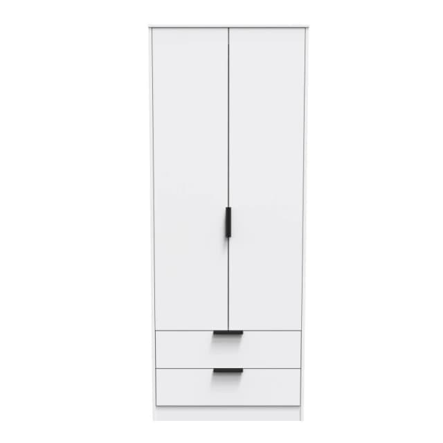 Madrid 2 Door 2 Drawer Wardrobe In White Matt (Ready Assembled)