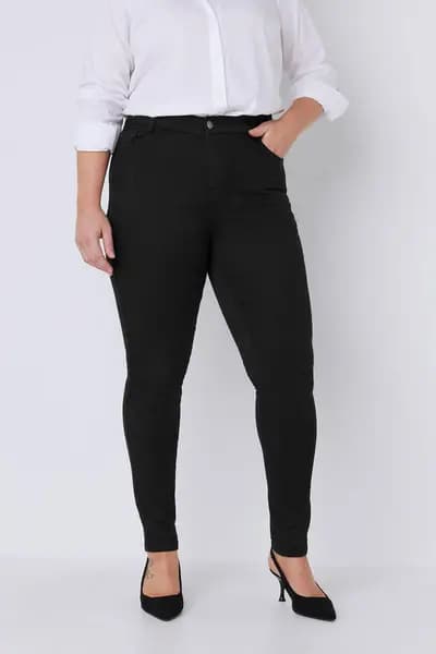 Evans High Waisted Skinny Jeans Black