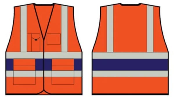 Beeswift Beeswift High Visibility Executive Vest Orange/Navy Blue L HVV45NL