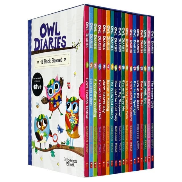 Owl Diaries 18 Book Box Set Rebecca Elliott Including Eva's Treetop Festival Eva Sees a Ghost Warm Hearts Day Rebecca Elliott Books