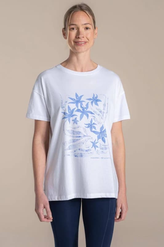 Craghoppers Womens National Trust Bistort Short Sleeved T-Shirt in Natural White Size: 18 Natural White Female 18