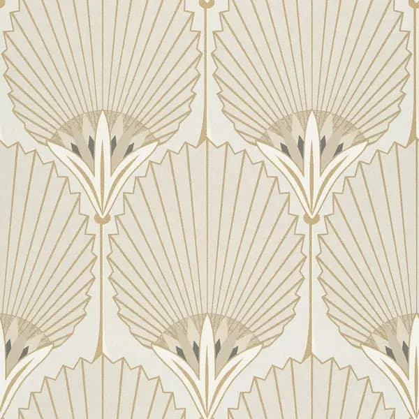 Grandeco Art Deco Nile Palm Textured Wallpaper Beige