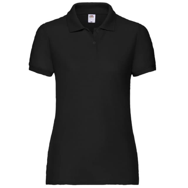 Fruit of the Loom Womens Lady Fit Short-Sleeved Polo Shirt in Black Size: XS Black Female XS