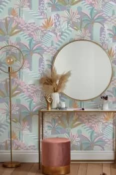 Envy Vacay Candy Blue Floral Wallpaper