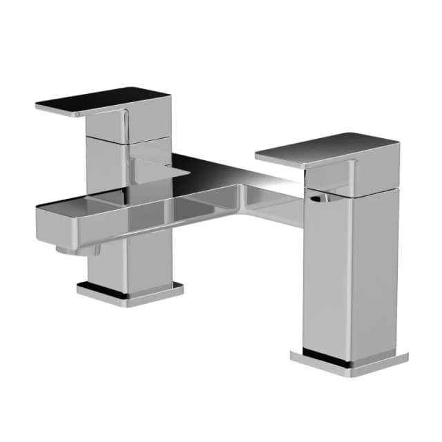 Balterley Square Deck Mounted Bath Filler Tap Chrome Balterley Silver