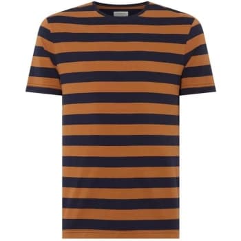 Criminal Cove Striped Crew Neck T-Shirt - Toffee