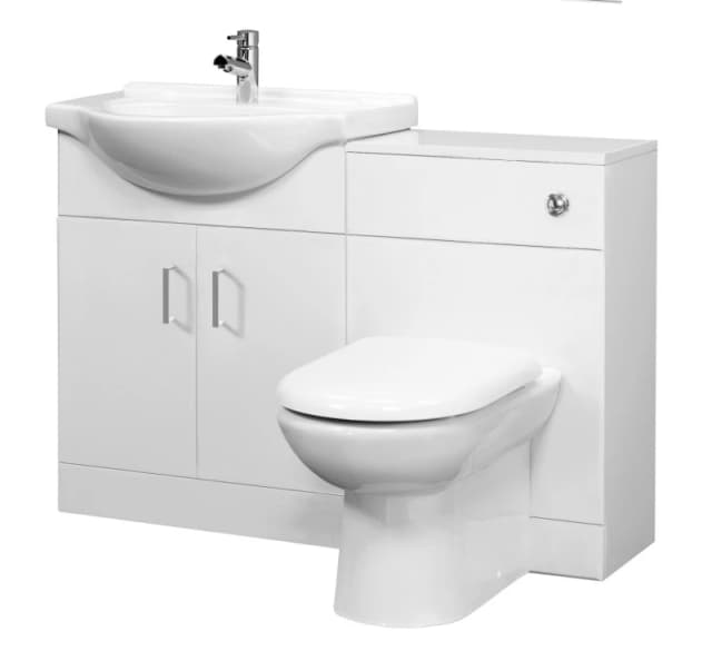 Balterley Cloakroom Cabinet Basin WC Unit CisternPan Soft Close Seat White