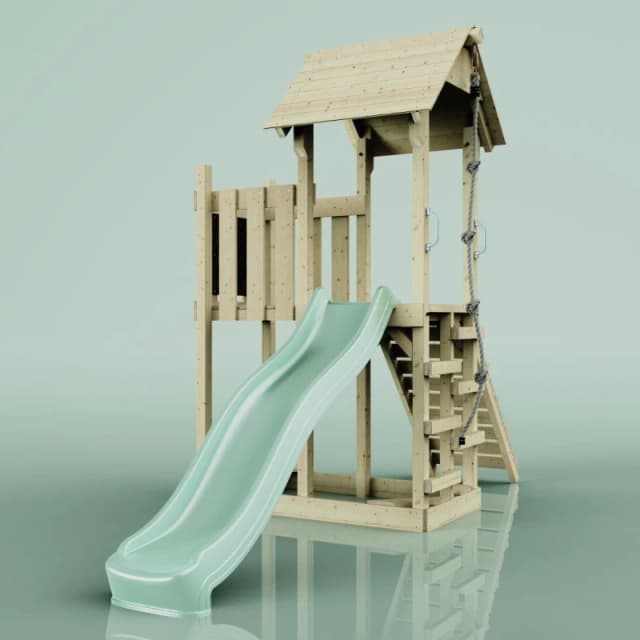 OutdoorToys PolarPlay Balcony Tower Kids Wooden Climbing Frame - Una Sage in Beige Beige Unisex