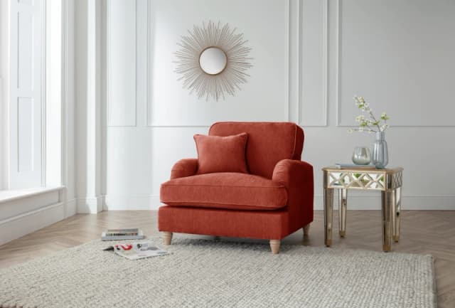 The Great Sofa Company Orla Arm Chair Manhattan Apricot in Terracotta Terracotta Unisex