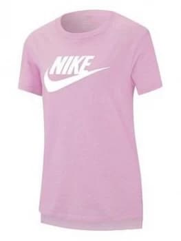 Nike Older Girls Basic Futura T-Shirt - Pink White