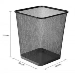Osco Wiremesh Square Waste Bin Regular 29cm Black 32712DT