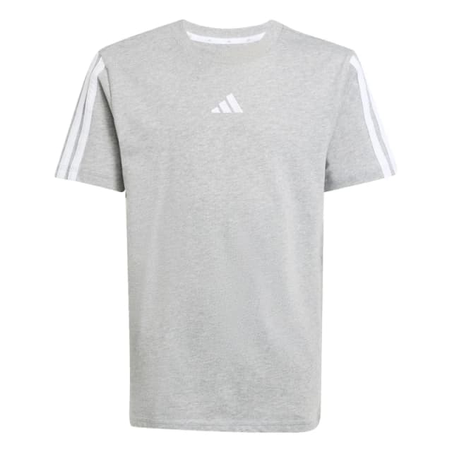 adidas 3 Stripe Essentials T-Shirt Junior Grey/White unisex 9-10 Years