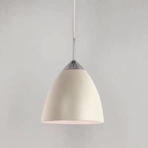 1 Light Large Dome Ceiling Pendant Cream, E27