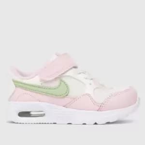 Nike White & Green Air Max Sc Girls Toddler Trainers