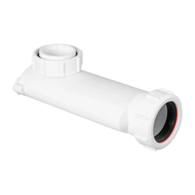 McAlpine WV-1 Bath Space-saver. 1.5" BSP female inlet nut x 1.5" universal compression outlet White