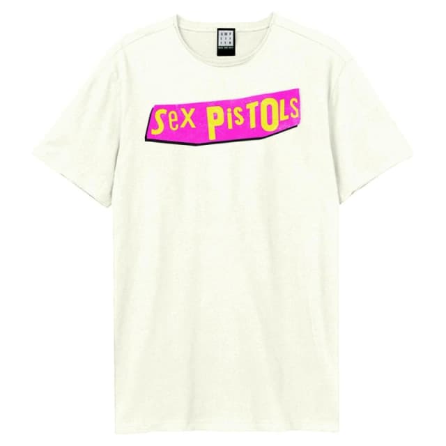 Amplified Amplified Men Logo Driver Sex Pistols T-Shirt in White Size: X-Small White XS Male 5063377027037