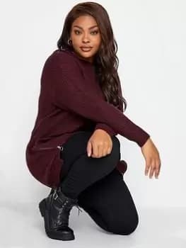 Yours Side Zip Jumper Damson, Purple, Size 14-16, Women