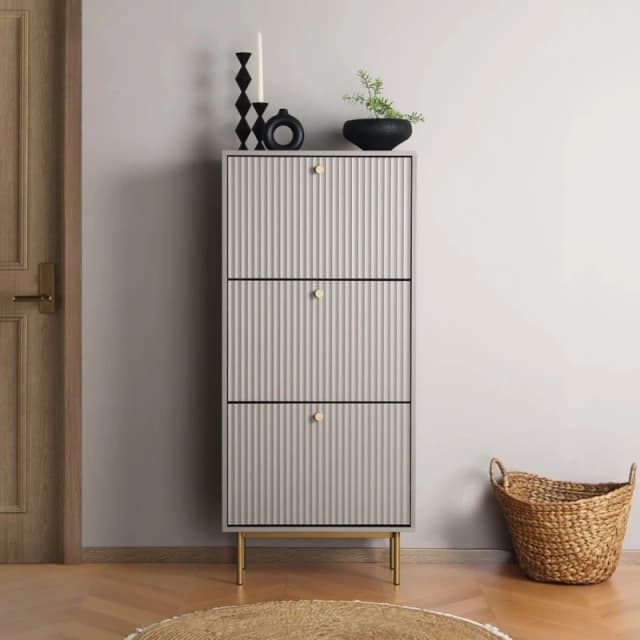 Home Garden Direct Devon - Shoe Cabinet - Grey Grey Unisex