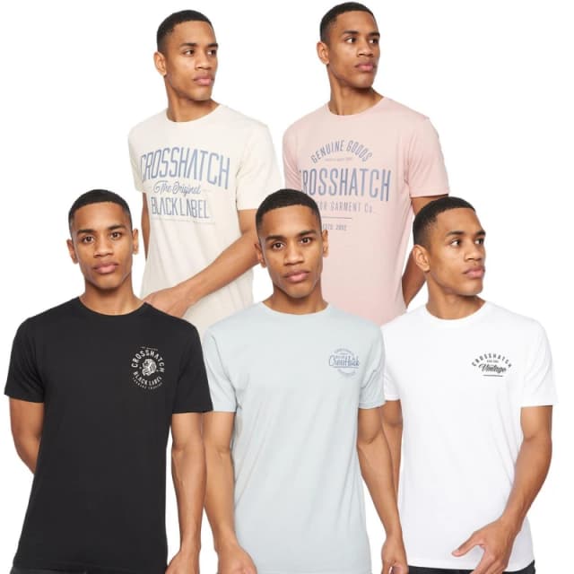Crosshatch 5 Pack of Fremal T-Shirts Multi Colour male S