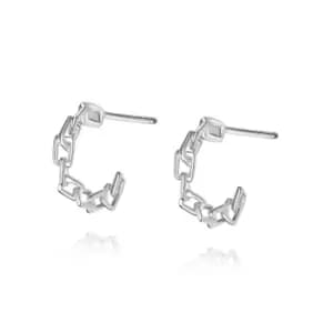 Daisy London Jewellery 925 Sterling Silver Greta Huggie Hoop Earrings Sterling Silver