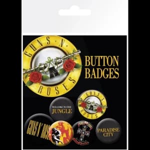Guns N Roses Lyrics and Logos Badge Pack