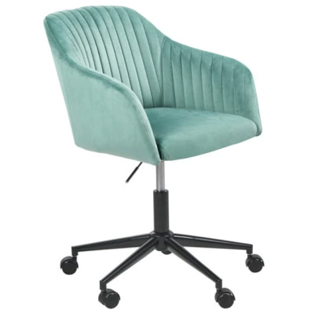 Beliani Desk Chair Venice Velvet Mint Green