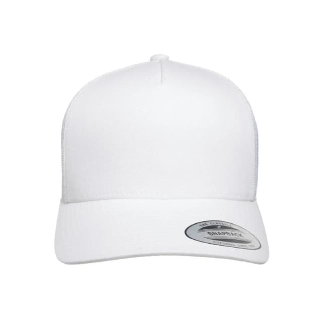 Flexfit by Yupoong 5 Panel Retro Trucker Cap in White White Unisex One Size