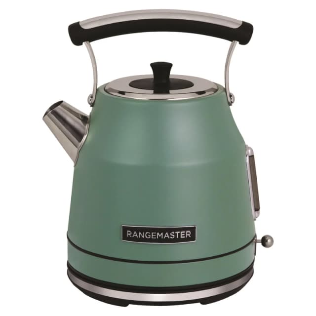 Rangemaster Classic 1.7 L 3000W Quiet Boil Cordless Electric Kettle Traditional Dome Design With Safety & Swivel Base RMCLDK301MG Green