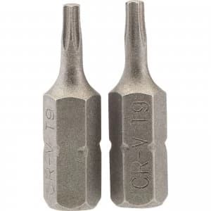 Draper Torx Screwdriver Bits T9 25mm Pack of 2